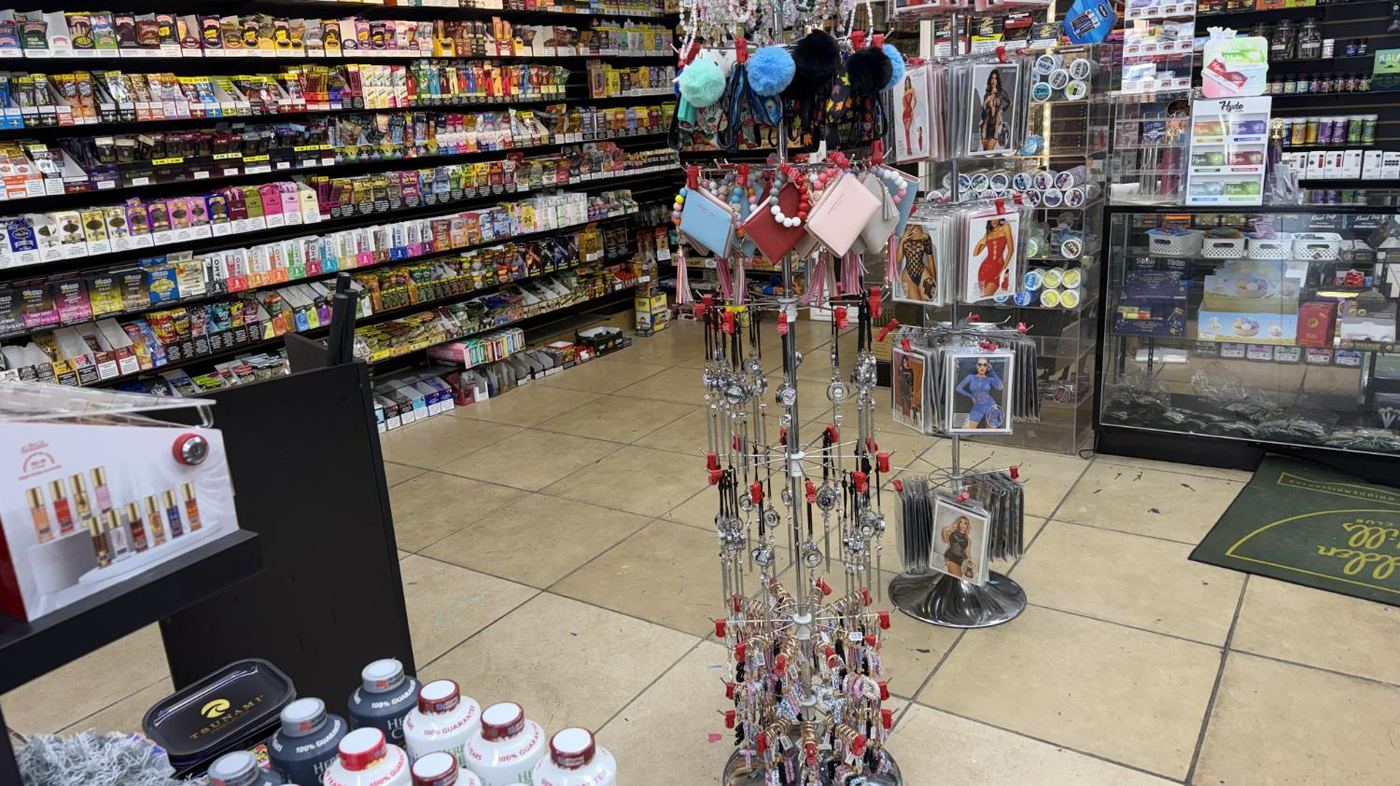 Store aisle with accessories and jewelry