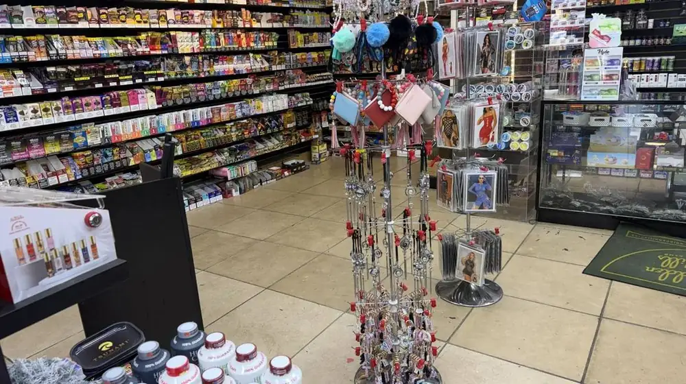 Store aisle with accessories and jewelry